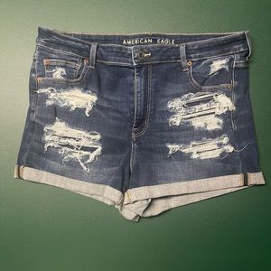 American Eagle Hi-Rise Shortie Denim Shorts